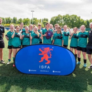 Front page of the Principal's Newsletter showing the U15 girls football team winning a National Title
